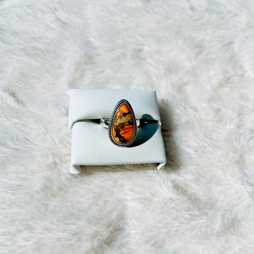 Super cute Natural Bumble bee Jasper Ring size 7